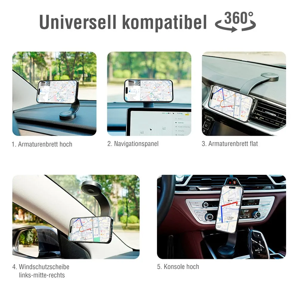 4smats Magnetic Flex - Magnetisk Mobilholder til Bil - Sort