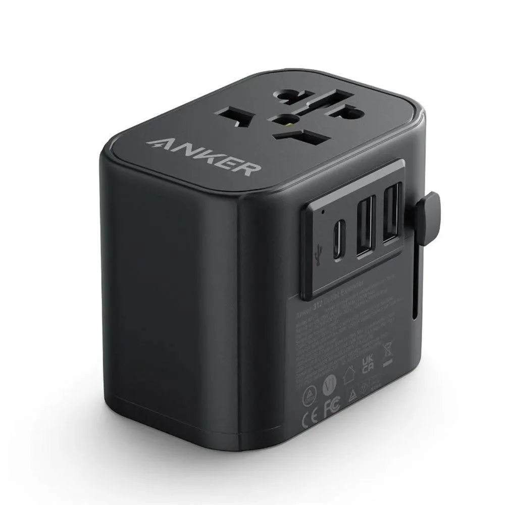 Anker 312 A9212K11 Outlet Extender Wall Charger 2x USB   Type-C 30W Fast Charging - Black