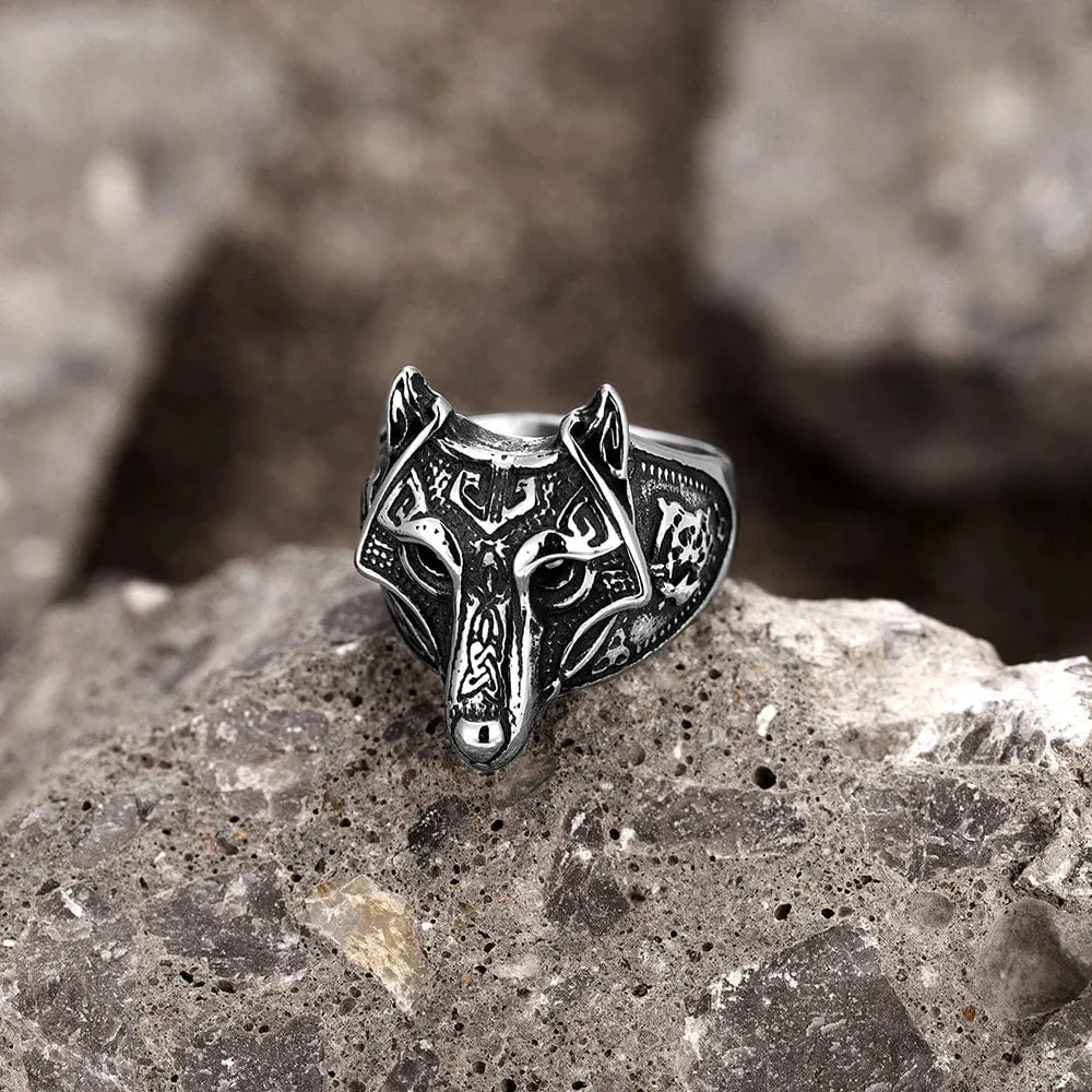 Bague Viking Masque de Fenrir