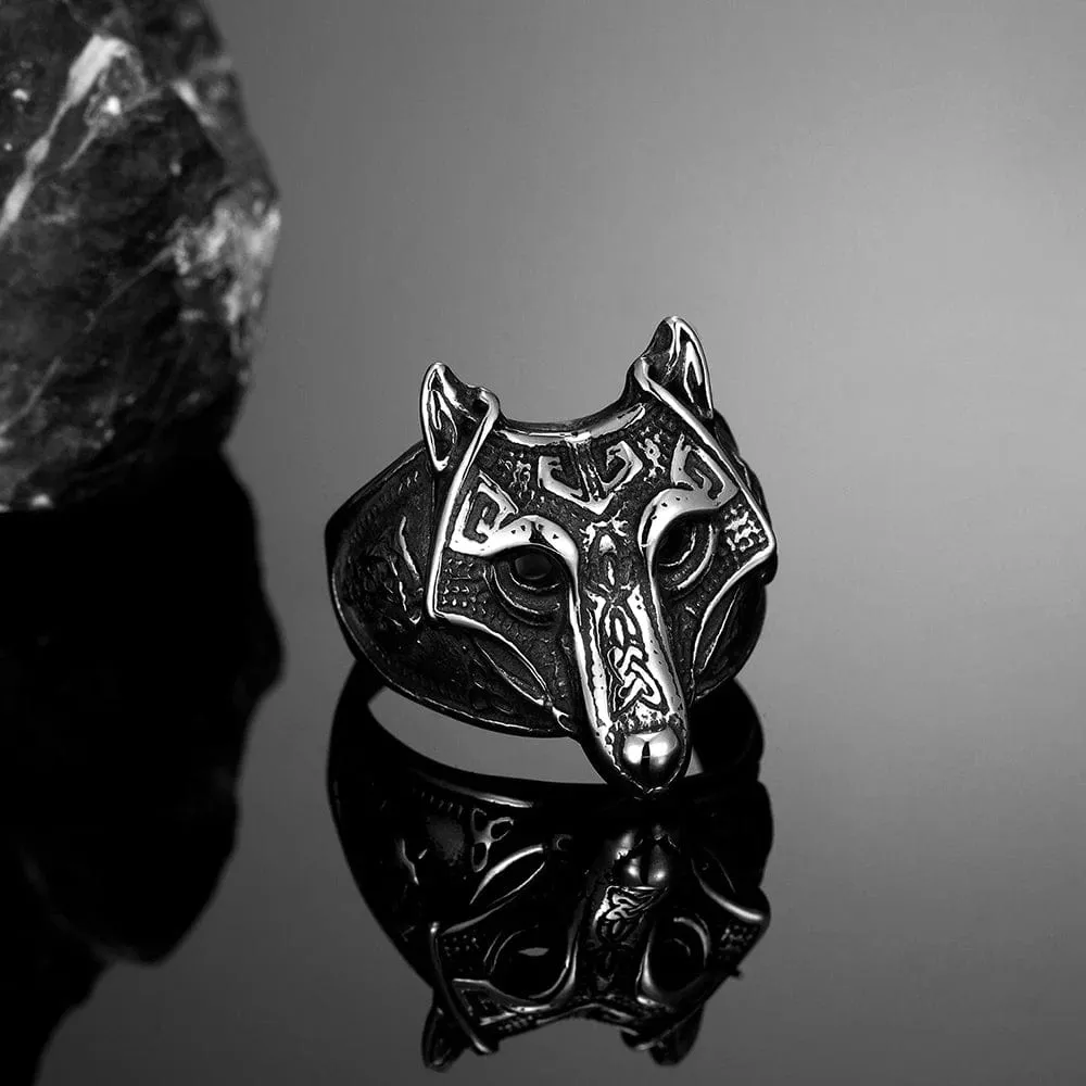 Bague Viking Masque de Fenrir