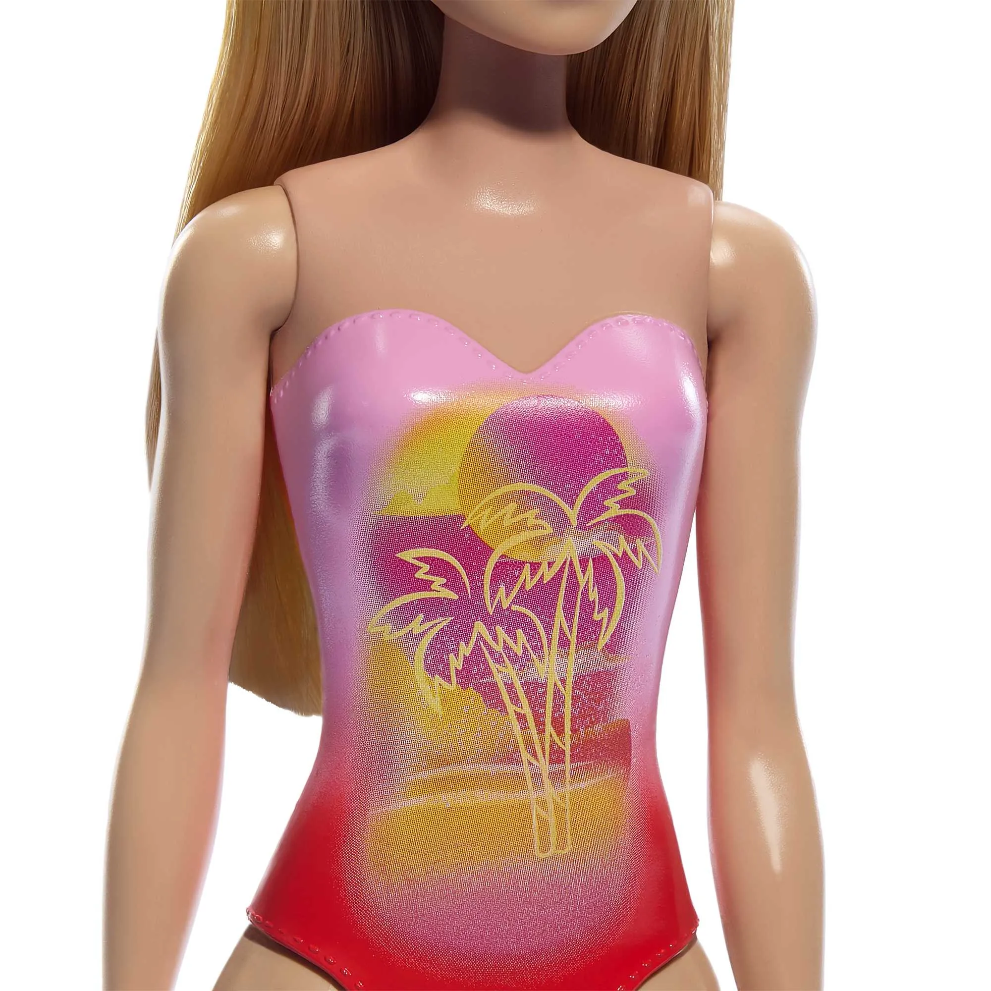 Barbie Fashion & Beauty Muñeca Playa con Traje de Baño Rosa