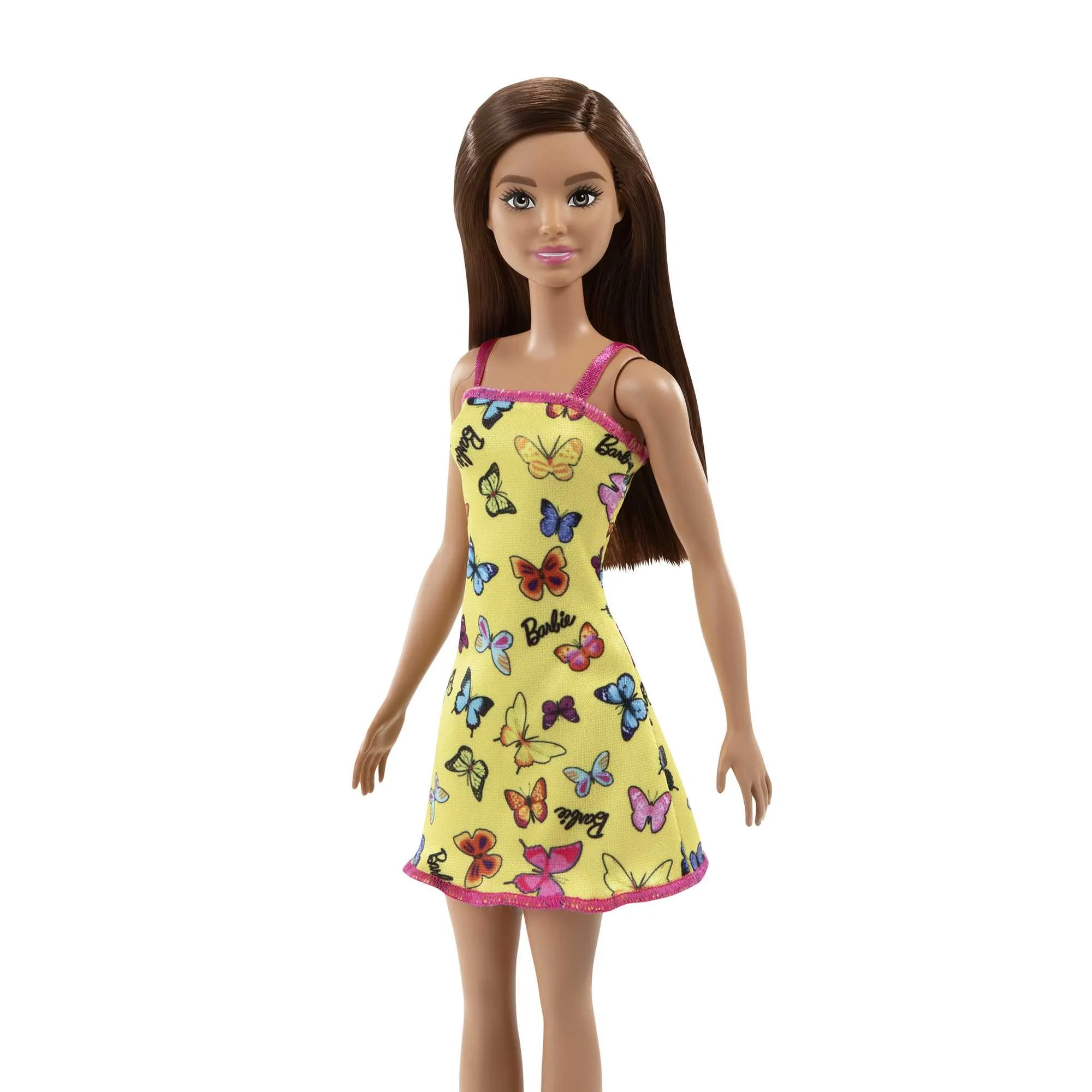 Barbie Fashion & Beauty Muñeca Vestido Amarillo con Mariposas