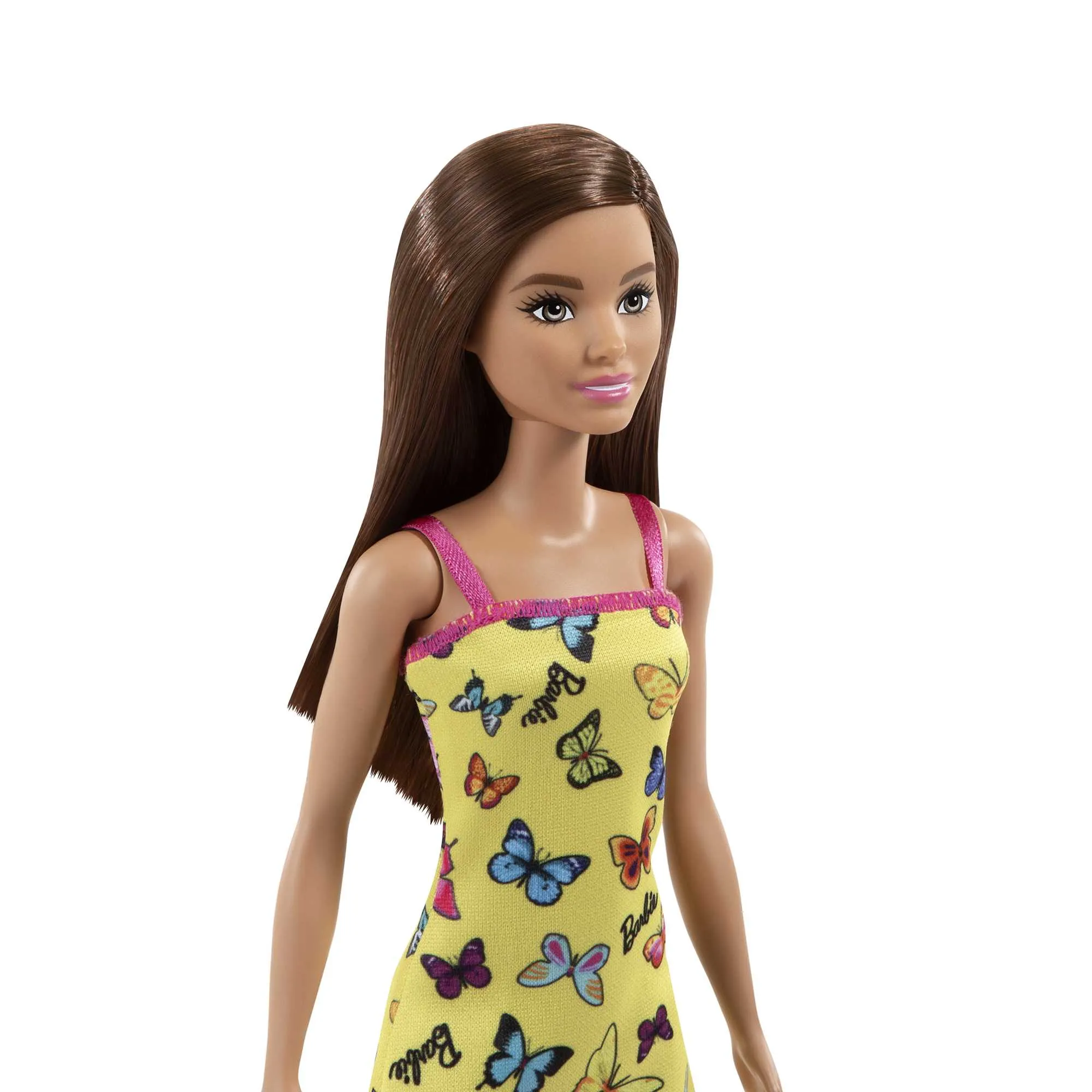 Barbie Fashion & Beauty Muñeca Vestido Amarillo con Mariposas