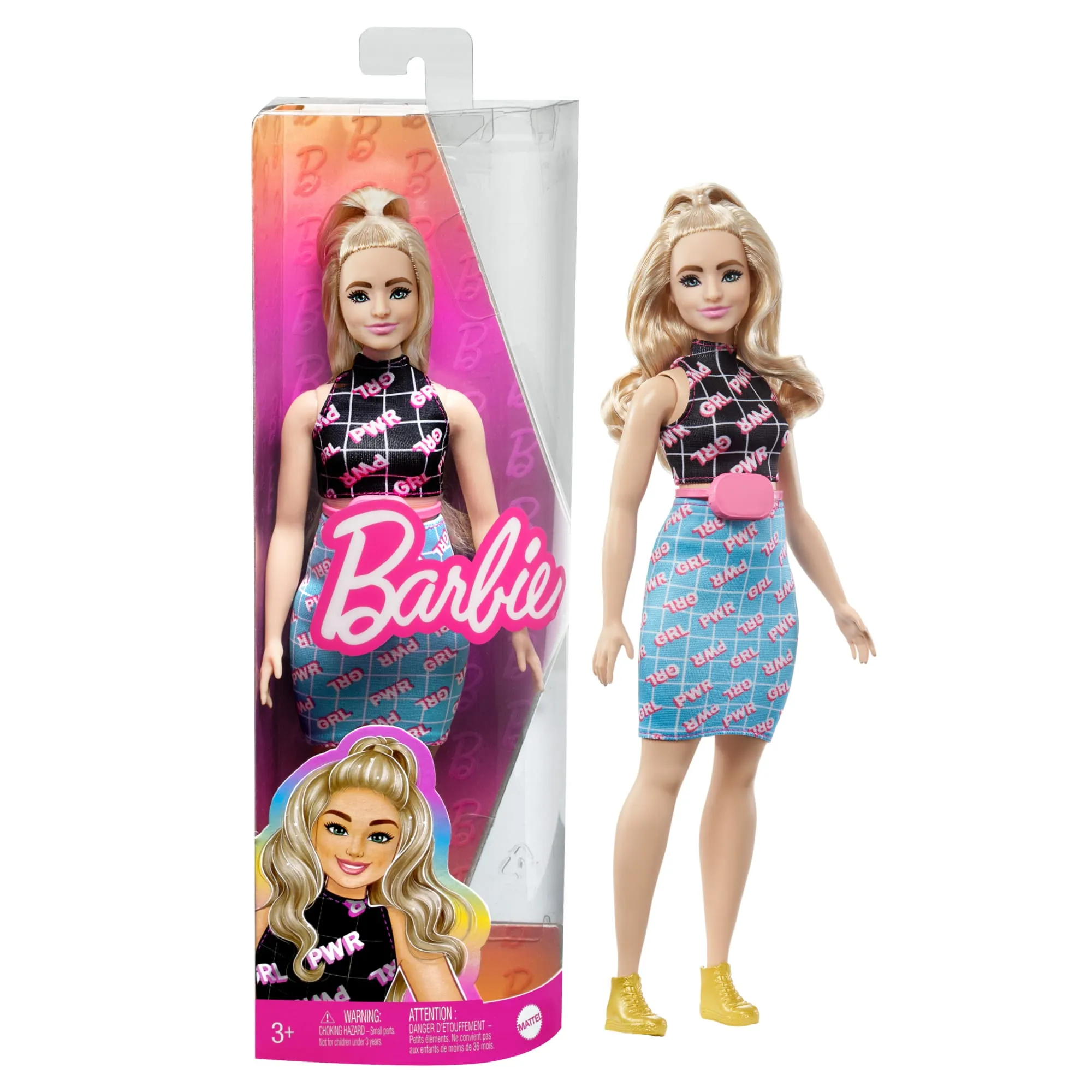 Barbie Fashionista Boneca Vestido de Impressão Girl Power