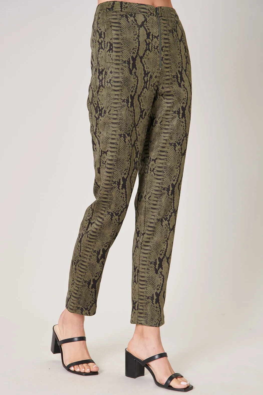 Born For This Faux Suede Snake Print Pants