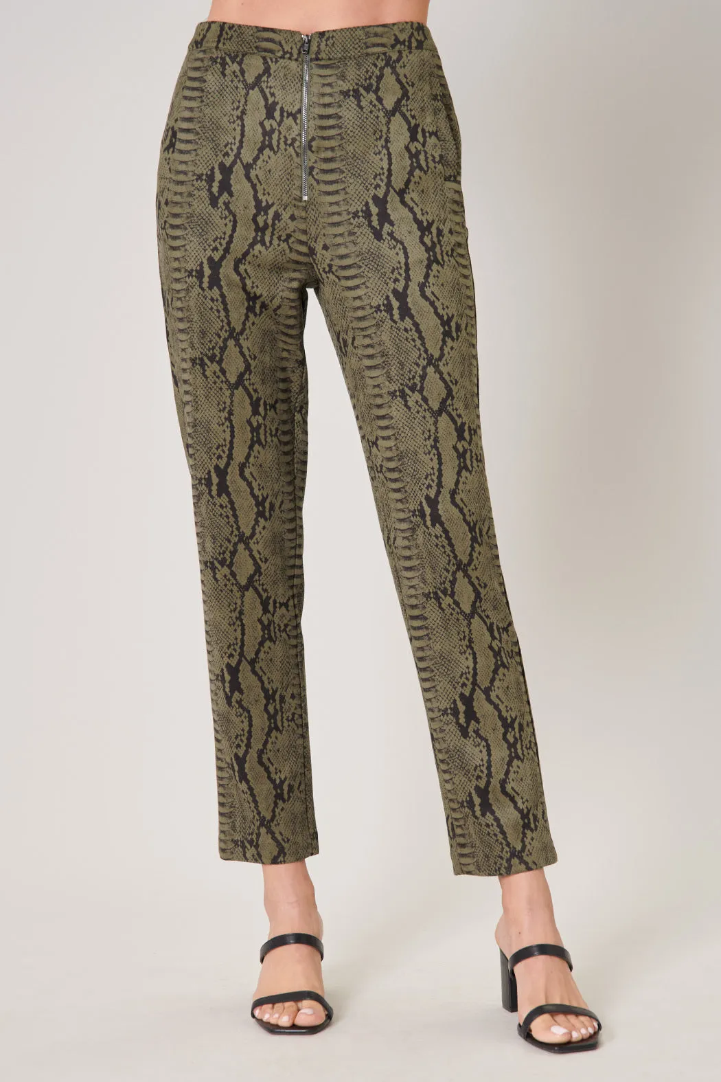 Born For This Faux Suede Snake Print Pants