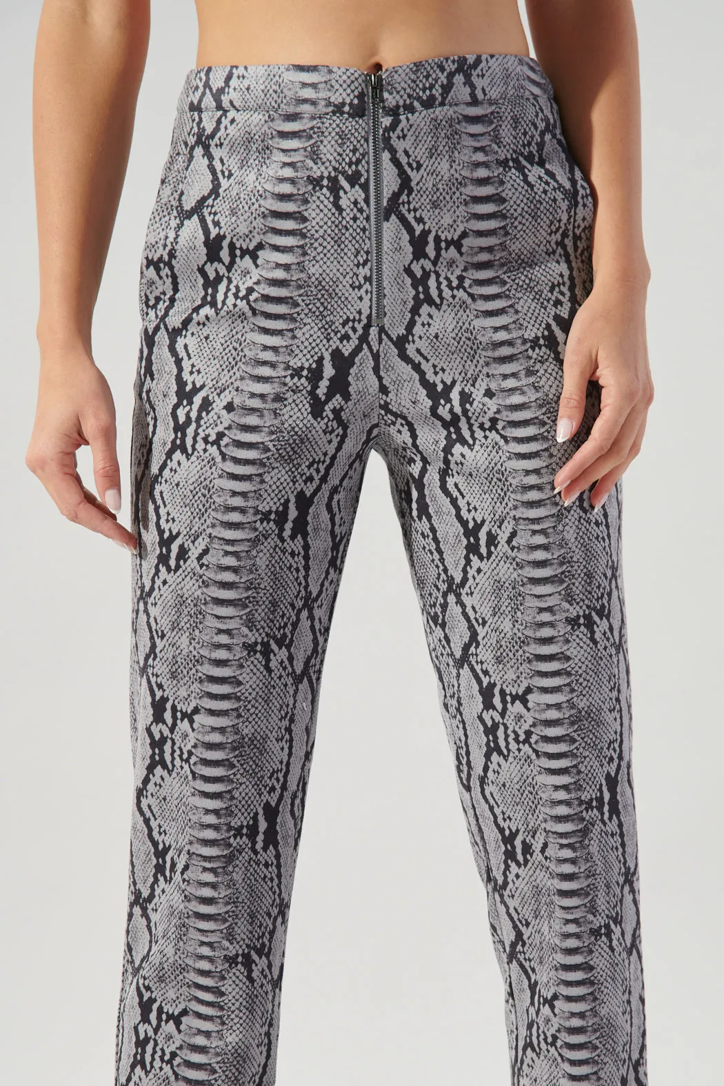 Born For This Faux Suede Snake Print Pants