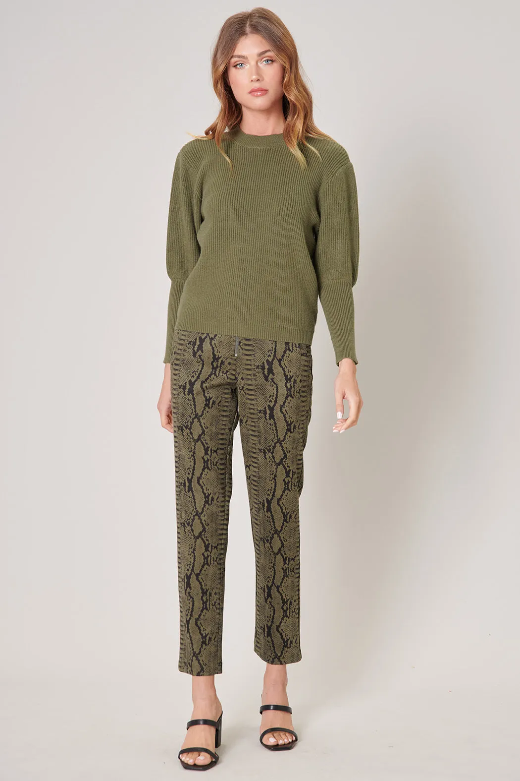 Born For This Faux Suede Snake Print Pants