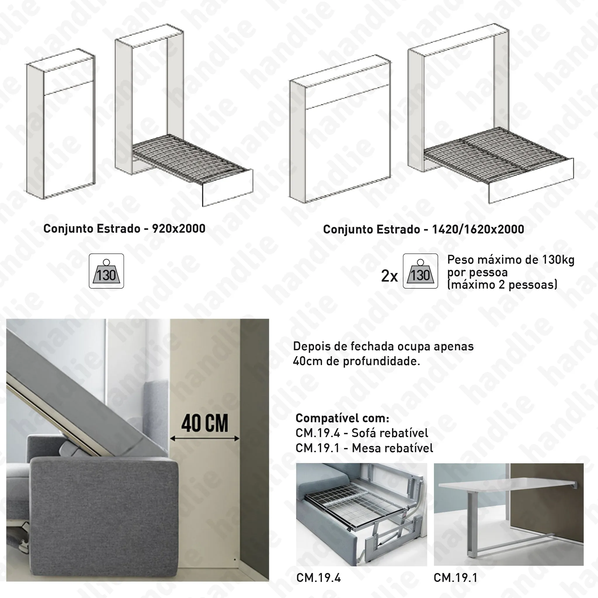 CM.18 - Mecanismos para sistema cama rebatível - Vertical