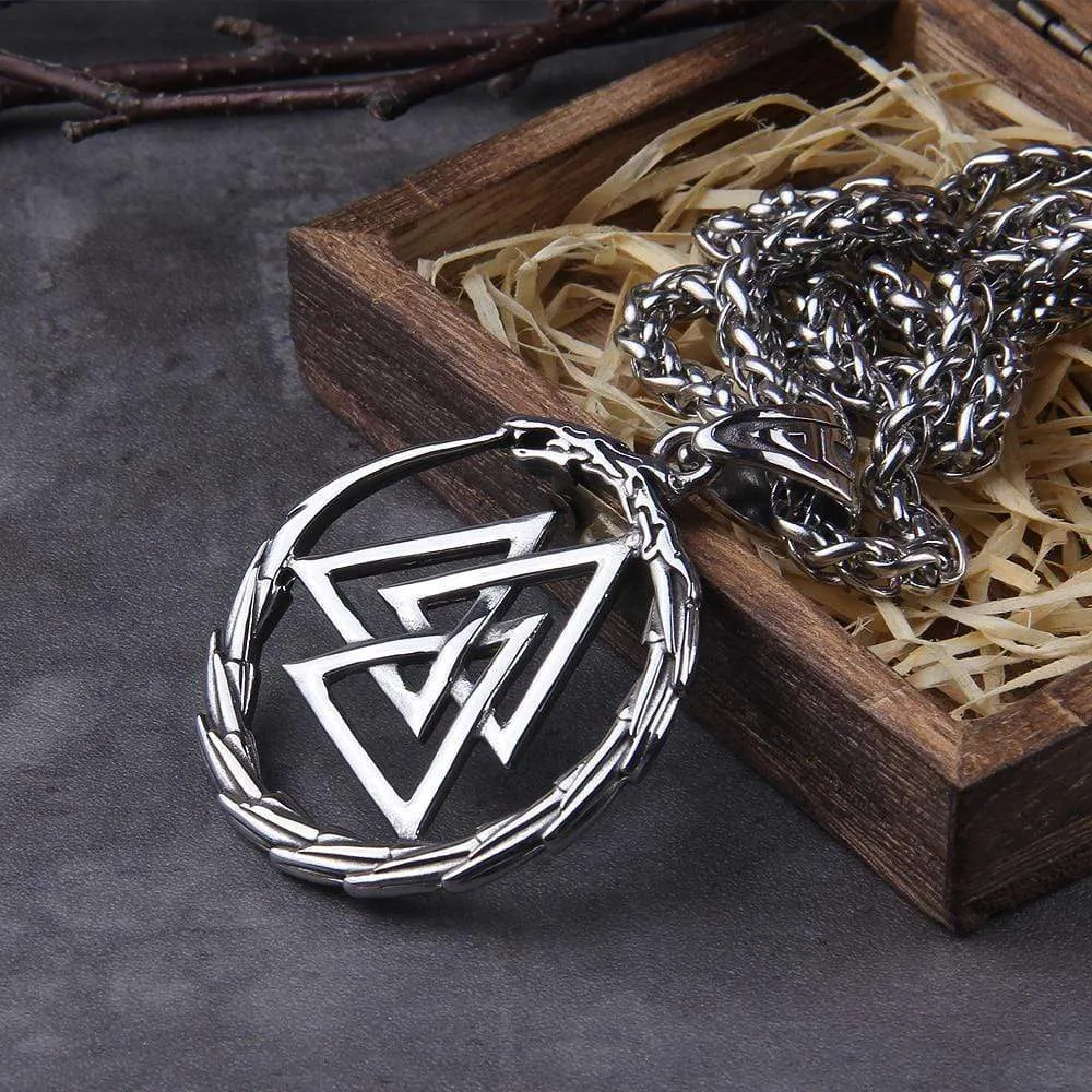 Collier Valknut avec dragon gardien des âmes