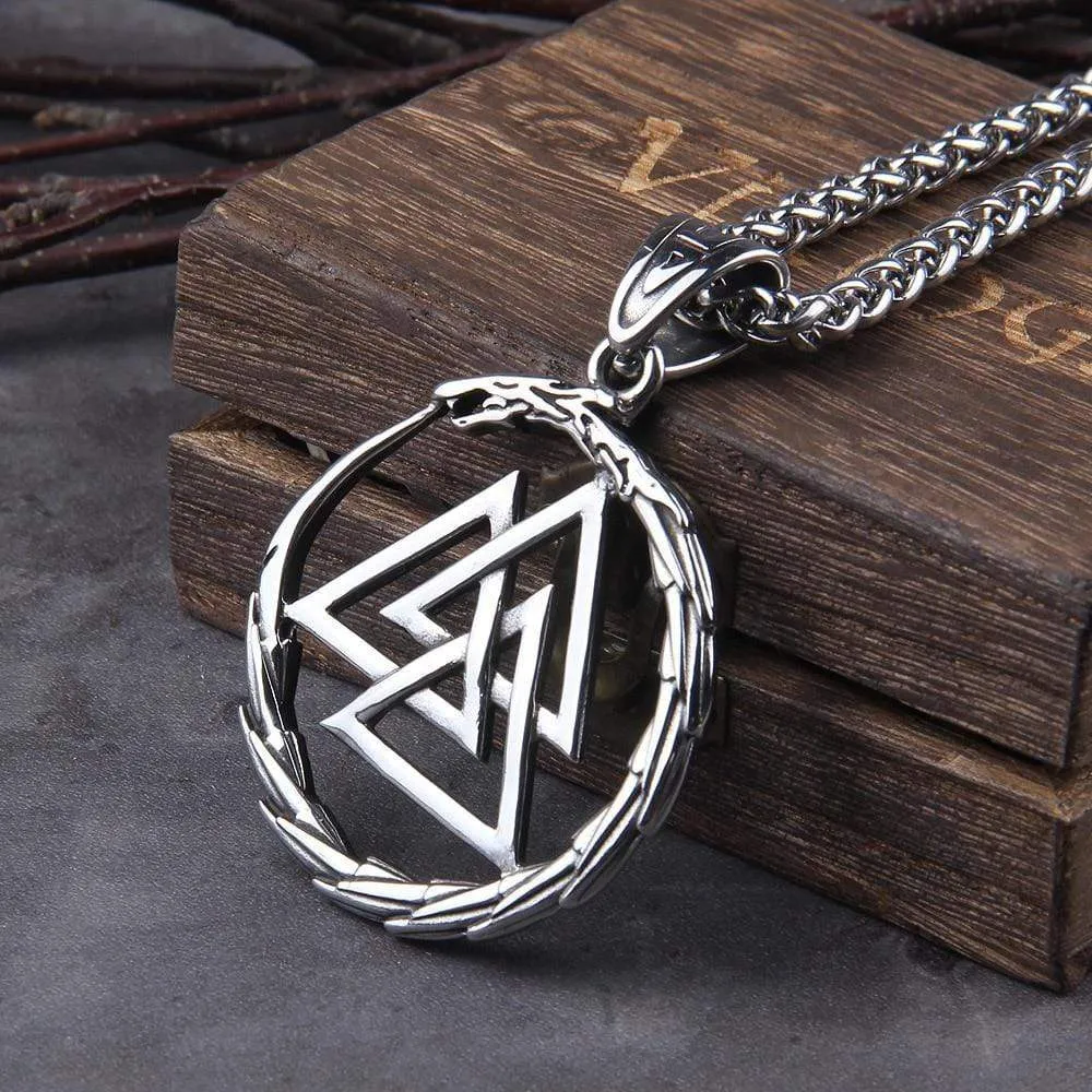 Collier Valknut avec dragon gardien des âmes