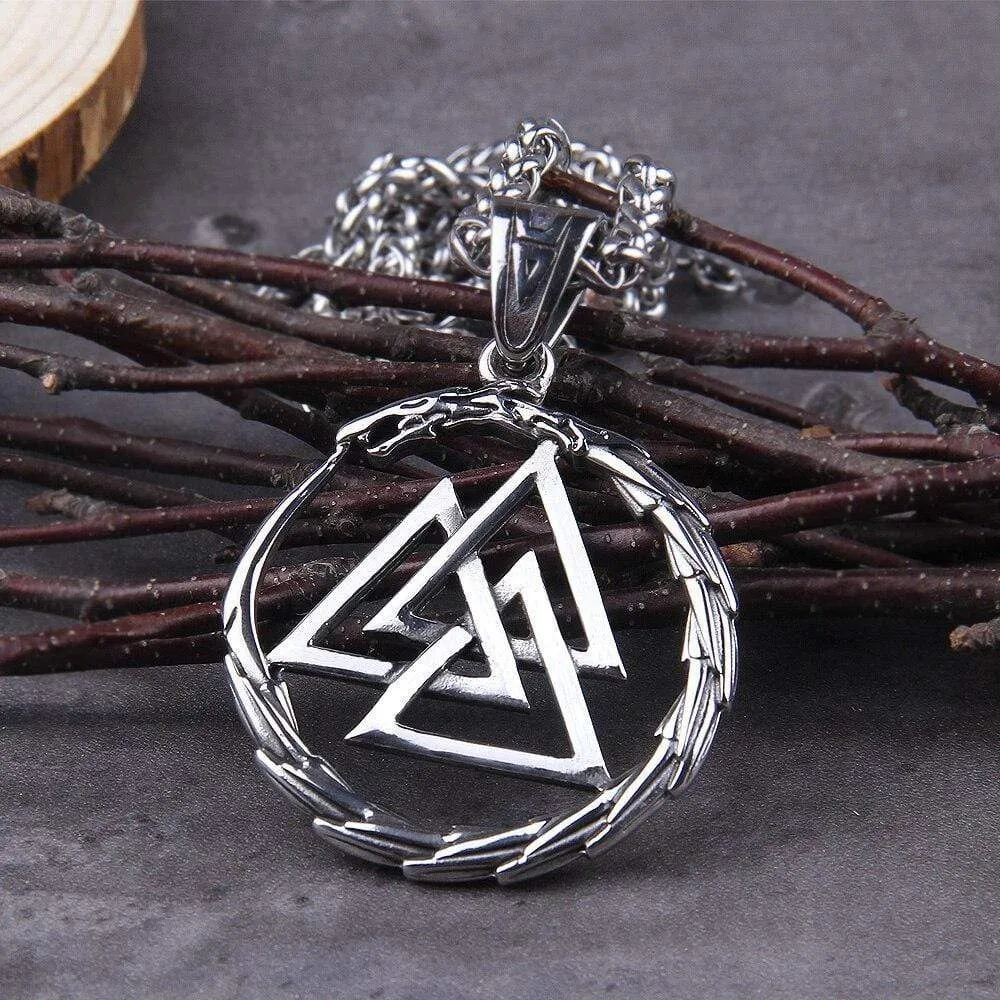 Collier Valknut avec dragon gardien des âmes