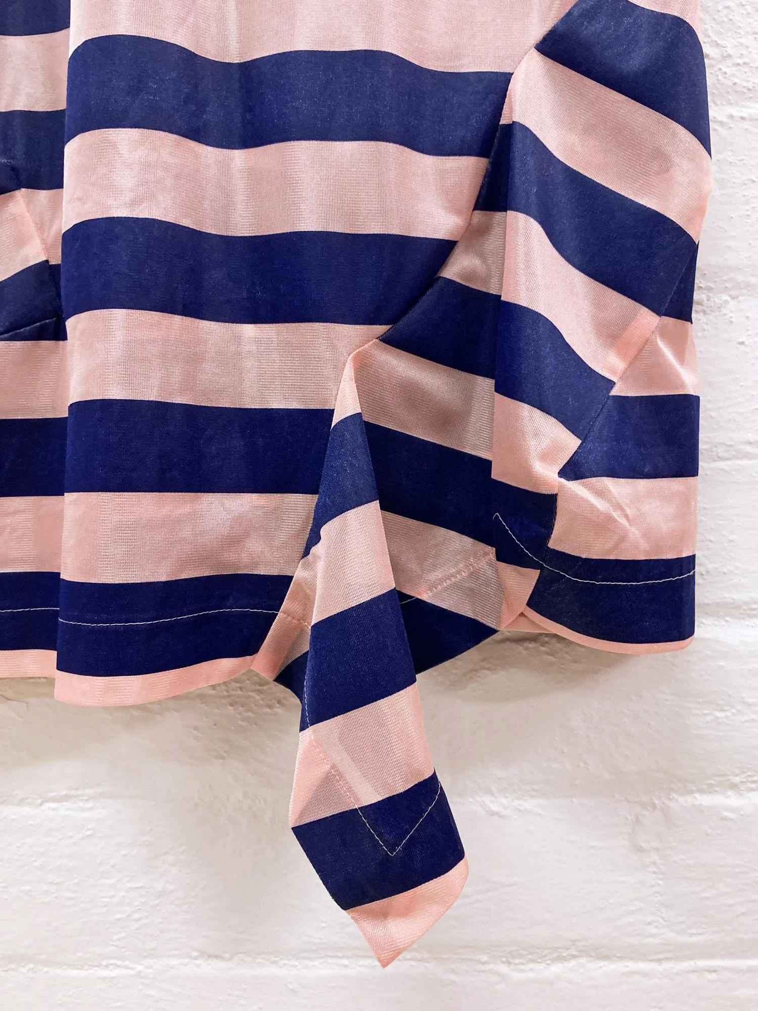 Comme des Garcons 1996 pink and blue stripe deformed short sleeve dress