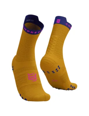 Compressport | Pro Racing Socks V4 | Run High | Saffron / Dazz Blue