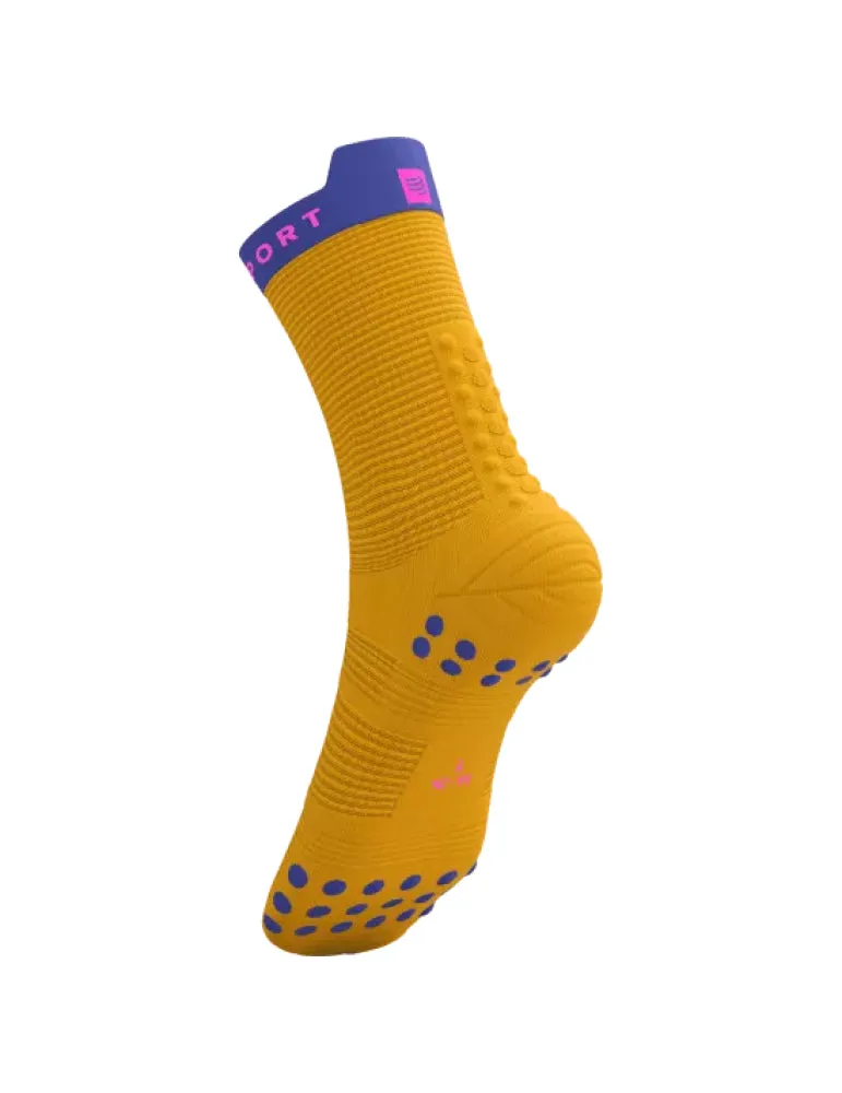 Compressport | Pro Racing Socks V4 | Run High | Saffron / Dazz Blue