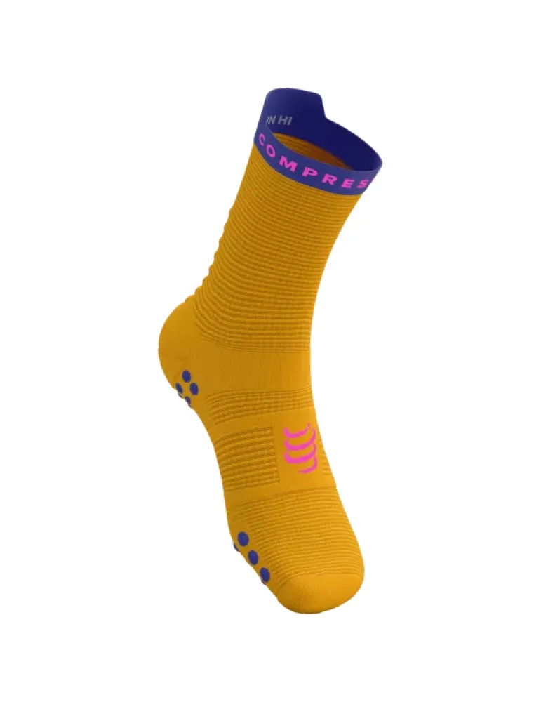 Compressport | Pro Racing Socks V4 | Run High | Saffron / Dazz Blue