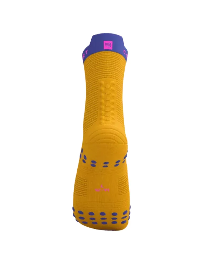 Compressport | Pro Racing Socks V4 | Run High | Saffron / Dazz Blue