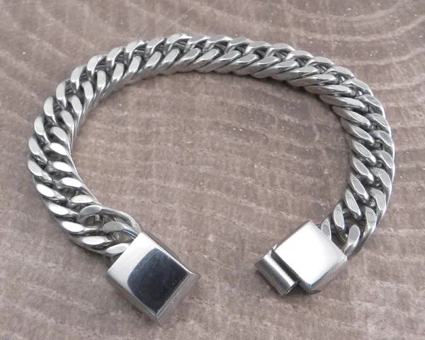 Cuban Coil Magnetic Lock Stainless Steel Bracelet 8.5