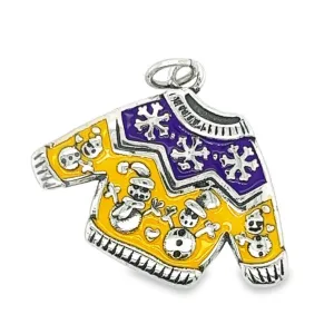 D1318 Yellow Violet Christmas Sweater Pendant