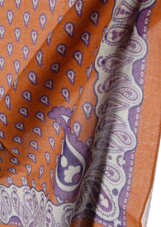 De Bonne Facture Paisley Bandana Cotton Voile / Sienna