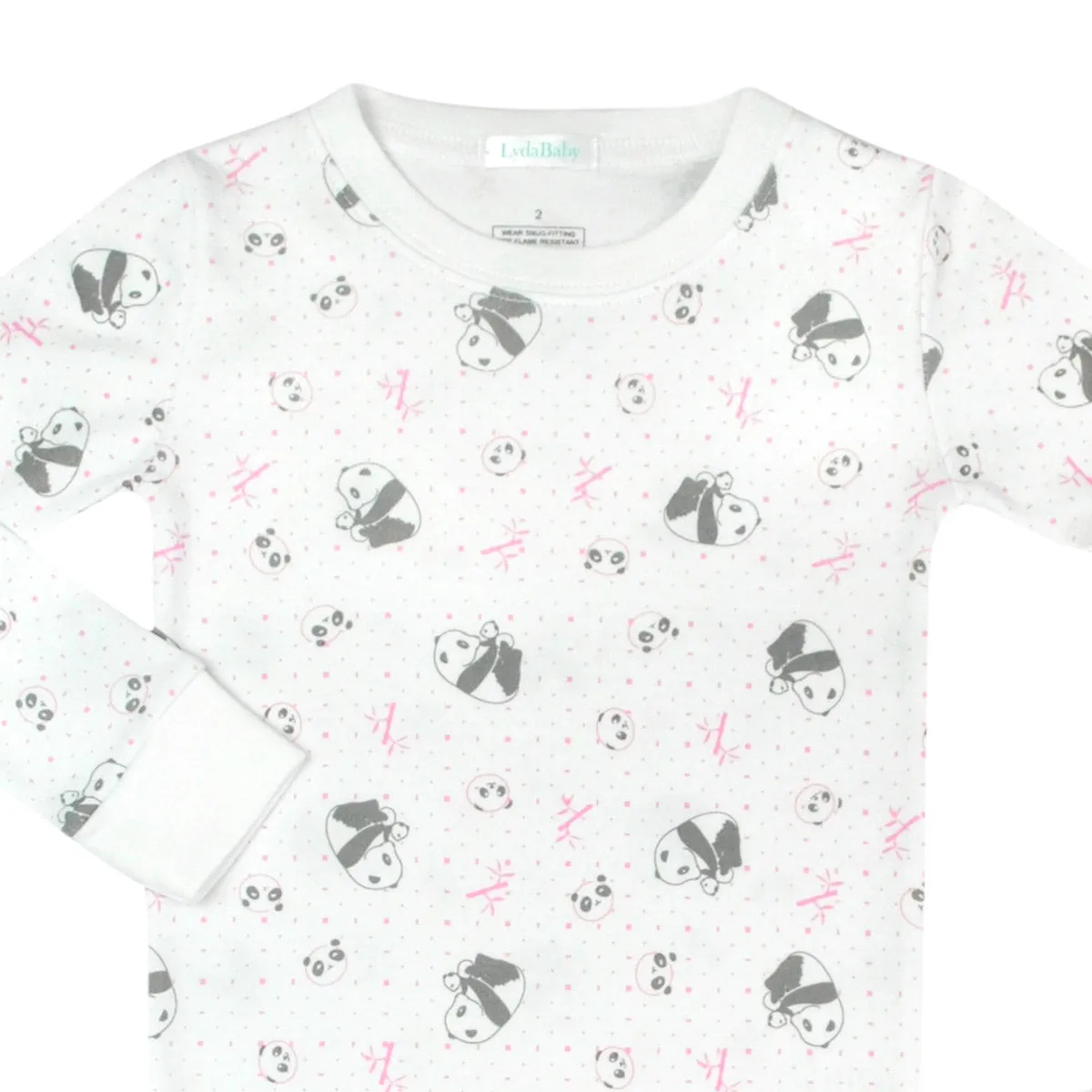 Kids Pandas Printed 2 Pieces Pajama | Girl