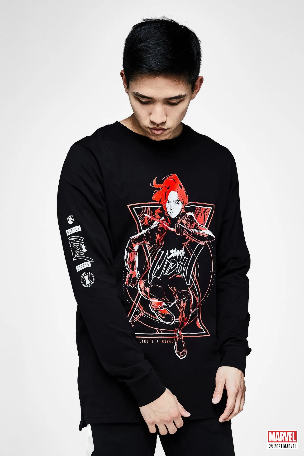 LIQUID x MARVEL BLACK WIDOW LONG SLEEVE TEE