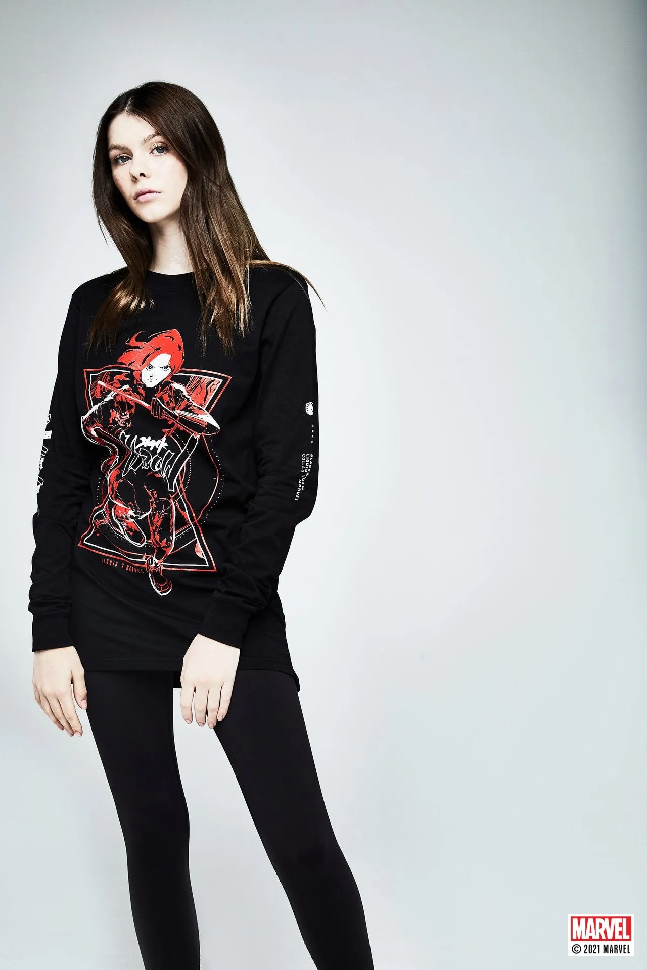 LIQUID x MARVEL BLACK WIDOW LONG SLEEVE TEE