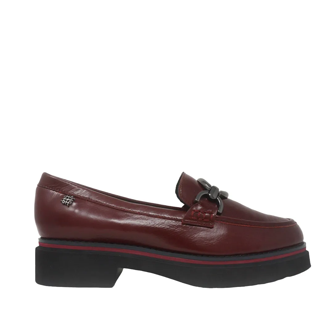 Mocasines Mikkaela burgundy para mujer