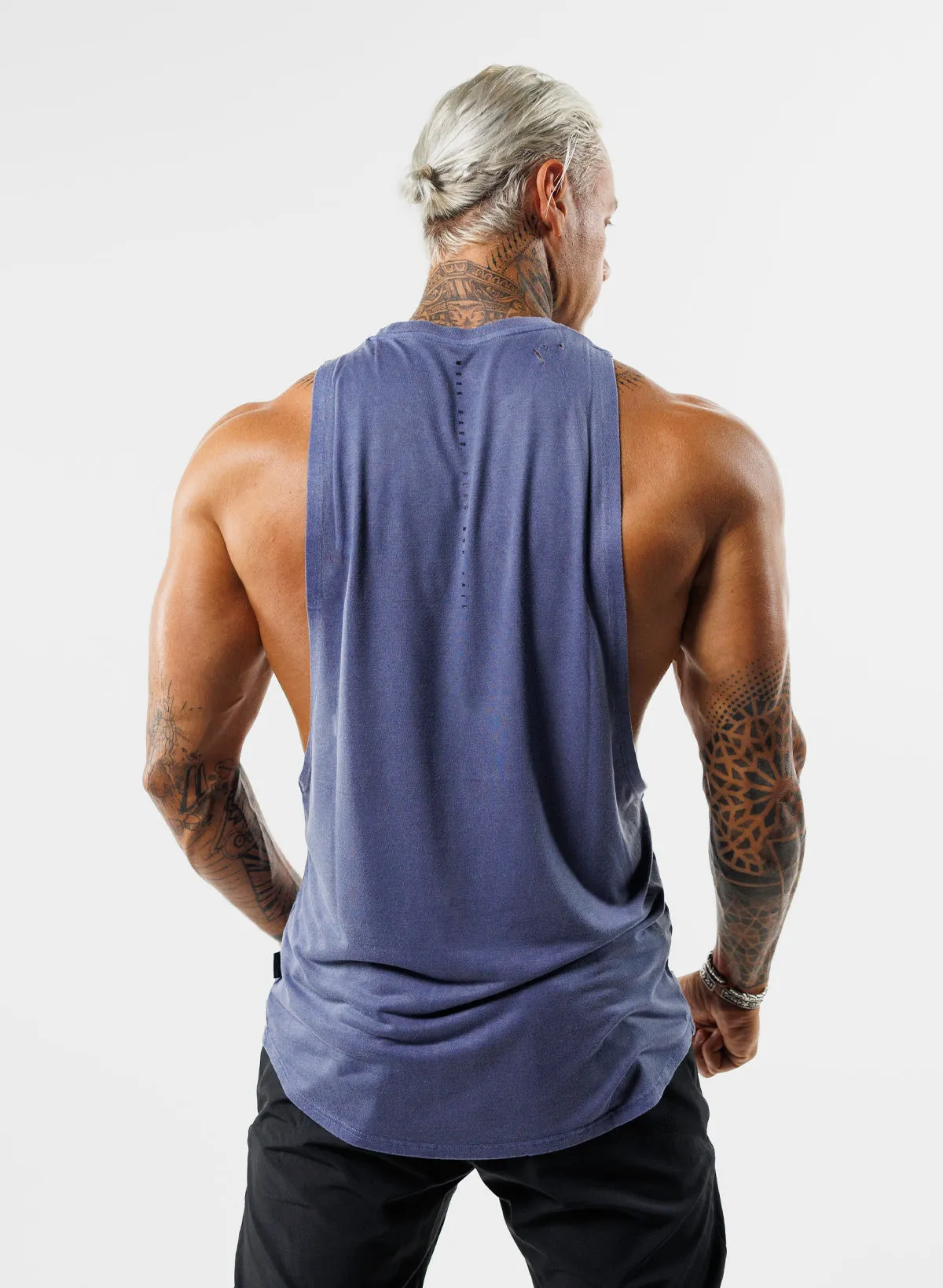 MOTO DISTRESSED BRO TANK - BLUE