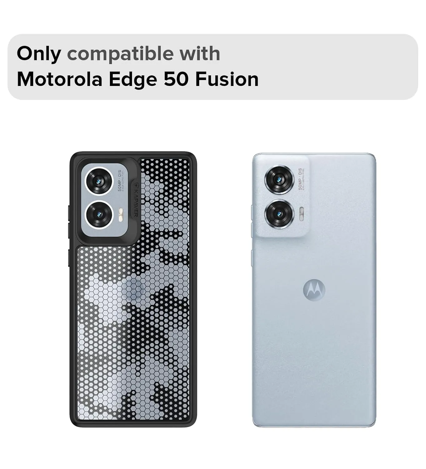 Moto Edge 50 Fusion Back Cover Case | Impulse - Black (Honeycomb)