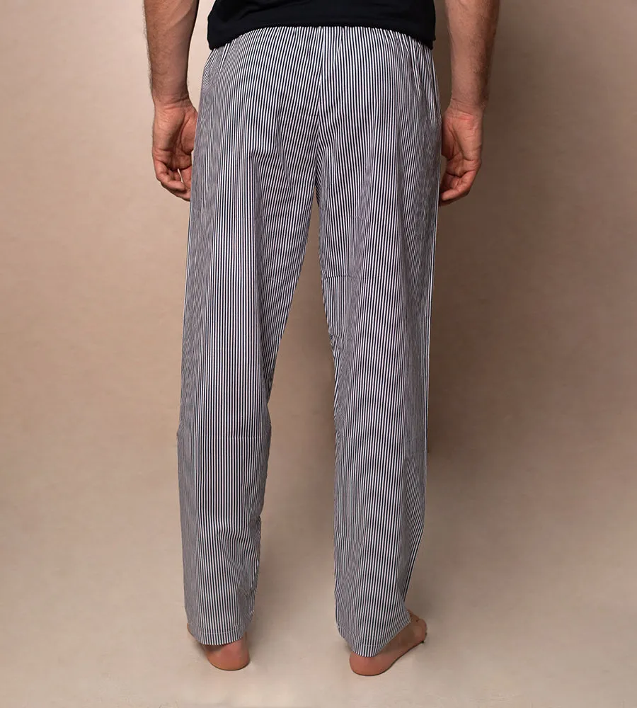 Pantalón de Pijama Tejido Plano Azul Oscuro Blanco Ref. 158031223