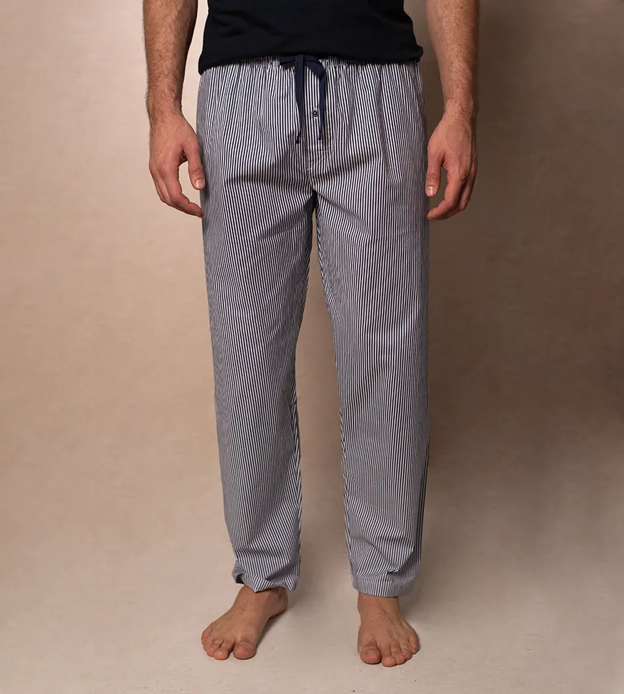 Pantalón de Pijama Tejido Plano Azul Oscuro Blanco Ref. 158031223