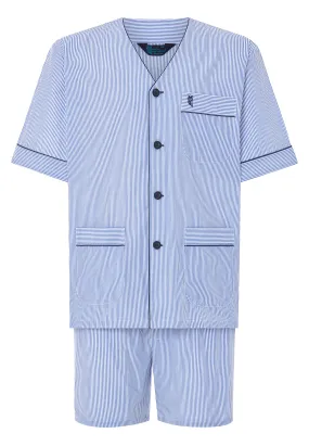 Pijama Hombre Corto Popelín Rayas - Azul 4912_39