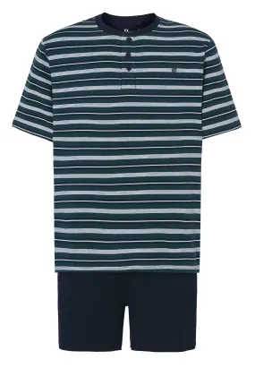 Pijama Hombre Corto Tapeta Punto Rayas - Verde 3080_40