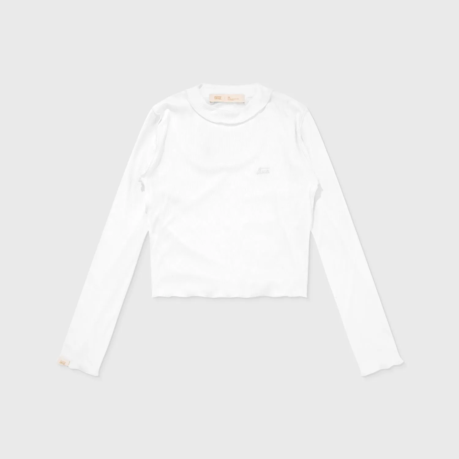 Ribbed Ls Top - White