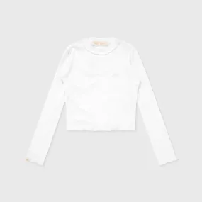 Ribbed Ls Top - White