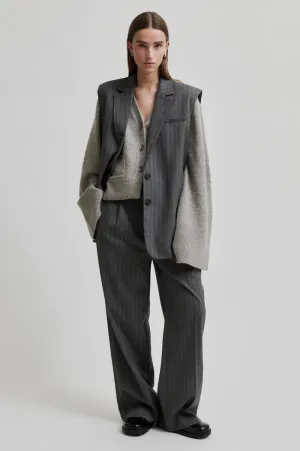 SECOND FEMALE | CHALECO MUJER | HOLLANDA OVERSIZE WAISTCOAT DARK GREY MELANGE | GRIS