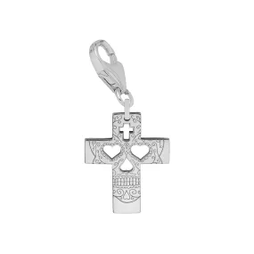 Sugar Skull Cross Charm