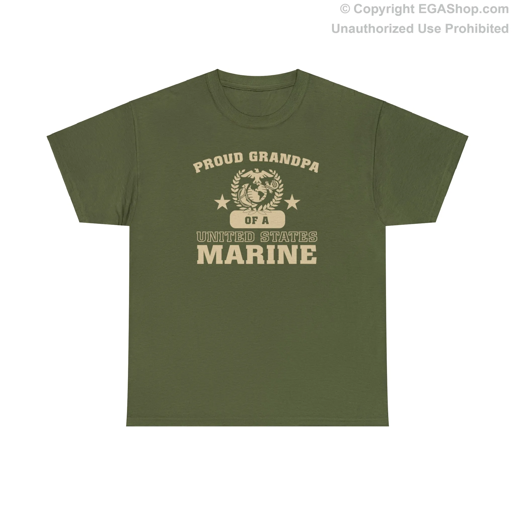 T-Shirt: Proud Grandpa of a Marine (Varsity Style, Color Choices)