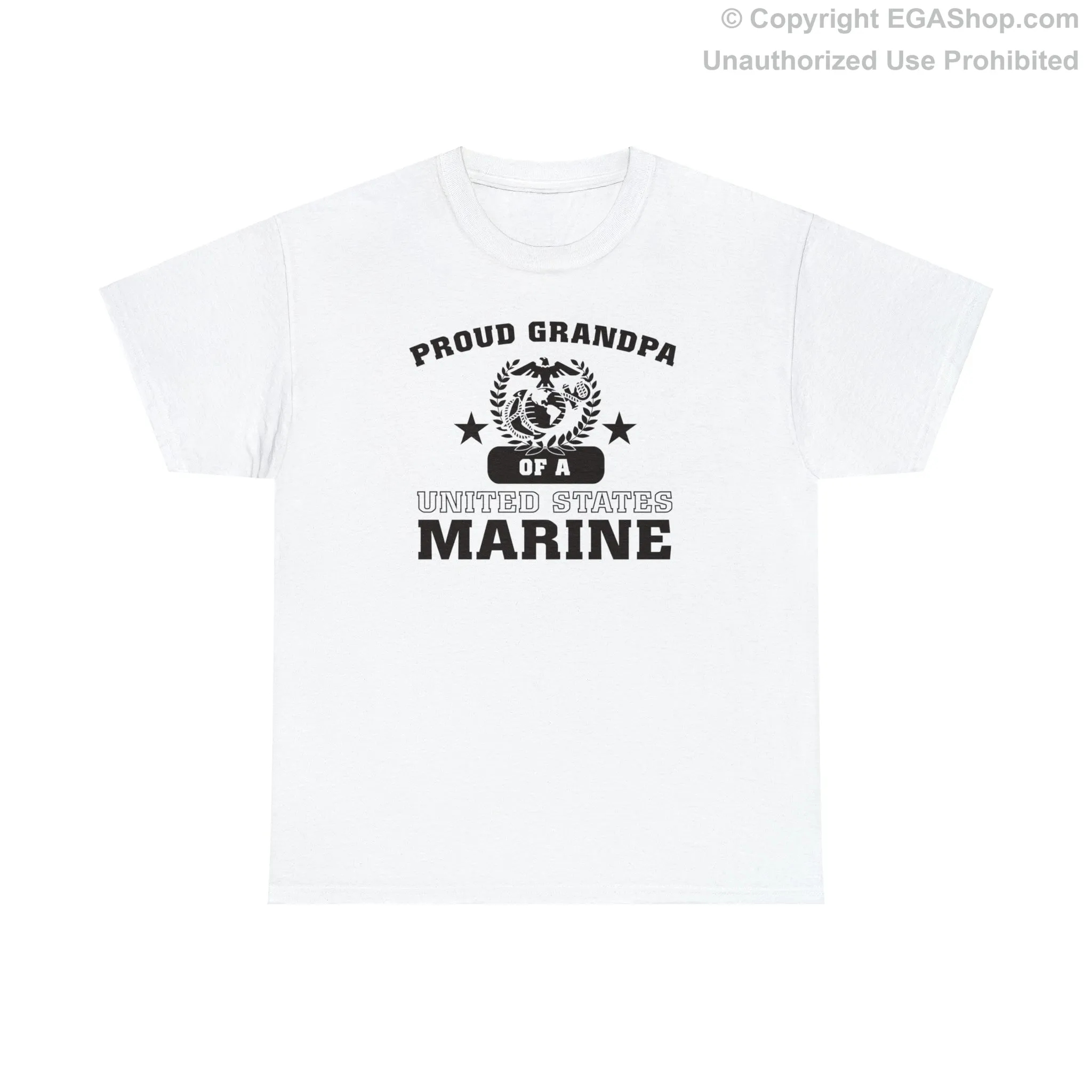 T-Shirt: Proud Grandpa of a Marine (Varsity Style, Color Choices)