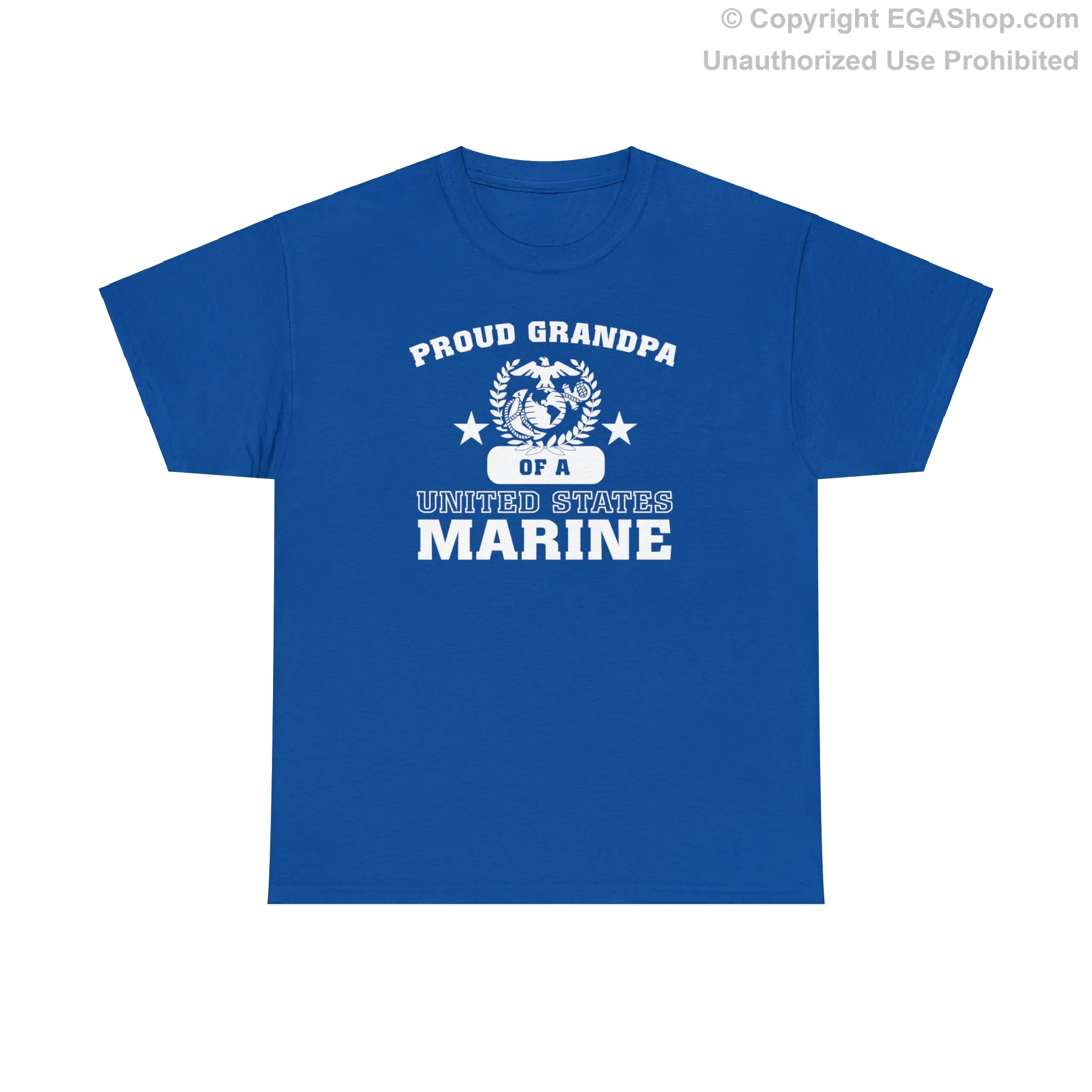 T-Shirt: Proud Grandpa of a Marine (Varsity Style, Color Choices)