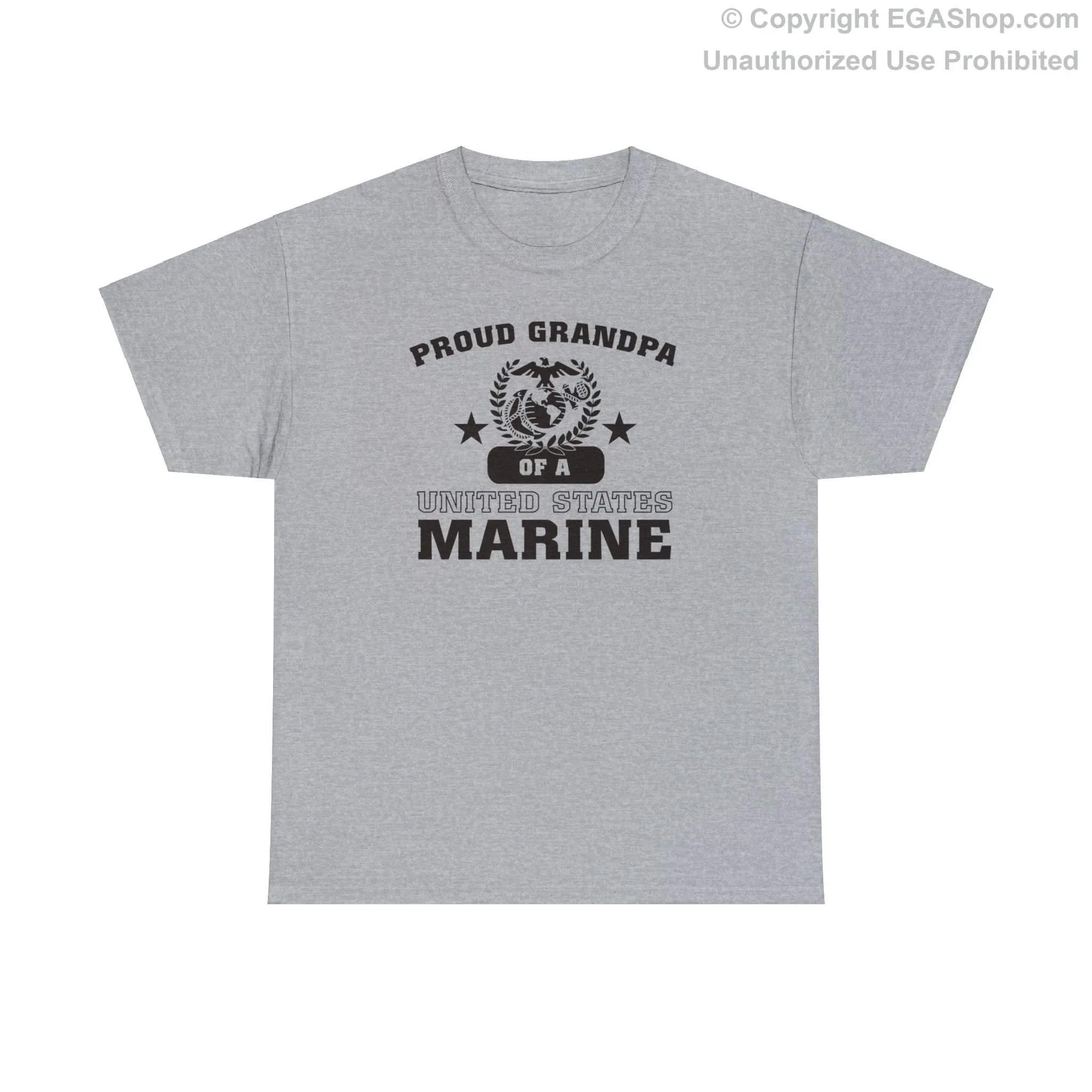 T-Shirt: Proud Grandpa of a Marine (Varsity Style, Color Choices)