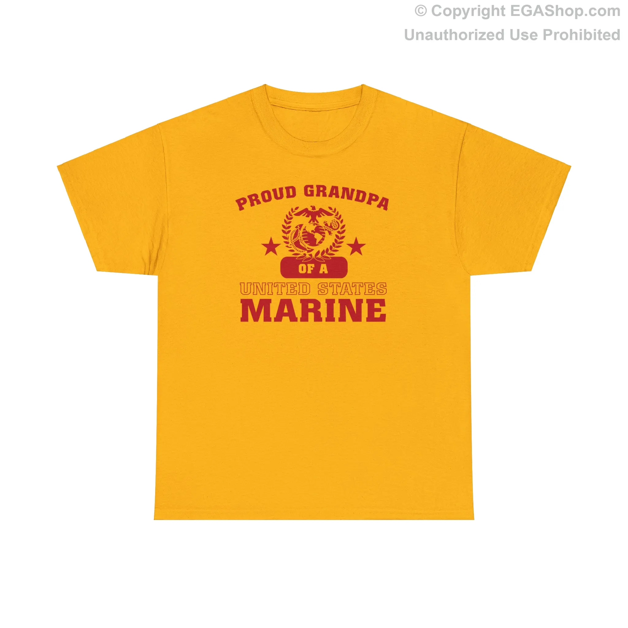 T-Shirt: Proud Grandpa of a Marine (Varsity Style, Color Choices)